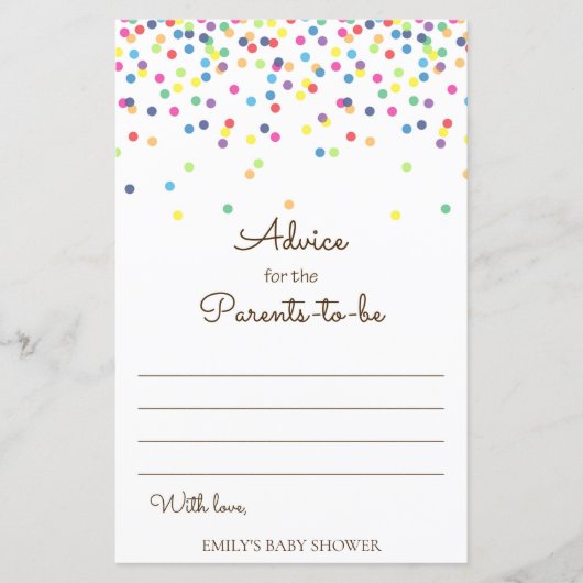 Baby shower regenboogsprintje Game, AFGEDRUKT (Voorkant)