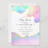 Baby shower regenboogstaarten kaart (Voorkant)