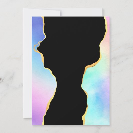 Baby shower regenboogstaarten kaart (Achterkant)