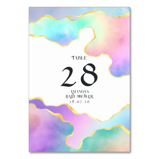 Baby shower regenboogstaarten kaart (Voorkant)