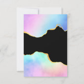 Baby shower regenboogstaarten RSVP kaartje (Achterkant)