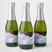 Baby shower regenboogstaarten sparkling wijnetiket (Flessen)