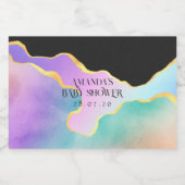 Baby shower regenboogstaarten sparkling wijnetiket (Enkel label)