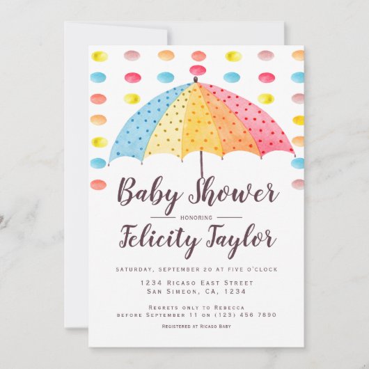 Baby shower RegenboogStippen Kaart (Voorkant)