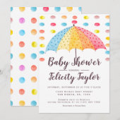 Baby shower RegenboogStippen Kaart (Voorkant / Achterkant)