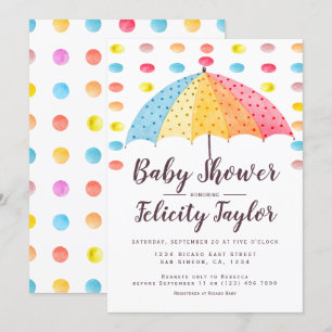 Baby shower RegenboogStippen Kaart