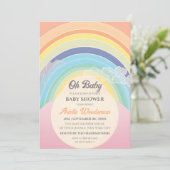 Baby shower regenboogwolken Aanpassen Eiwit Lijst Kaart (Staand voorkant)
