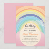 Baby shower regenboogwolken Aanpassen Eiwit Lijst Kaart (Voorkant / Achterkant)