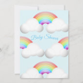 Baby shower regenboogwolken kleurig blauw kaart (Achterkant)