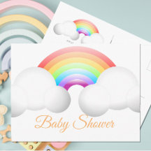 Baby shower regenboogwolken kleurrijk