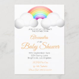 Baby shower regenboogwolken kleurrijk kaart