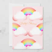 Baby shower regenboogwolken Kleurroze Kaart (Achterkant)