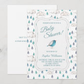 Baby shower Regenwolken en regenspoelen Kaart (Voorkant / Achterkant)