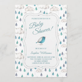 Baby shower Regenwolken en regenspoelen Kaart
