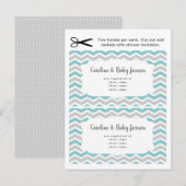 baby shower registerinvoegkaarten, blauwgroen neut uitnodiging briefkaart (Voorkant / Achterkant)