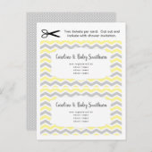 baby shower registerinvoegkaarten, geel neutraal uitnodiging briefkaart (Voorkant / Achterkant)