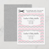Baby Shower registratie invoegkaarten, roze meisje Uitnodiging Briefkaart (Voorkant / Achterkant)