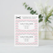 Baby Shower registratie invoegkaarten, roze meisje Uitnodiging Briefkaart (Staand voorkant)