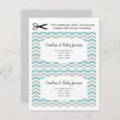 Baby Shower registratie invoegkaarten, turquoise n Uitnodiging Briefkaart (Voorkant / Achterkant)