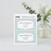Baby Shower registratie invoegkaarten, turquoise n Uitnodiging Briefkaart (Staand voorkant)