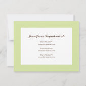baby shower Registry Card - Bruin en Groen Kaart (Achterkant)