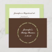 baby shower Registry Card - Bruin en Groen Kaart (Voorkant / Achterkant)