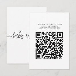 Baby Shower Registry Card with QR Code Minimalist Informatiekaartje