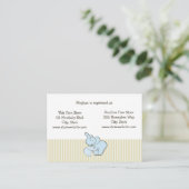 Baby shower Registry Kaart Blue Elephant Hugs (Staand voorkant)