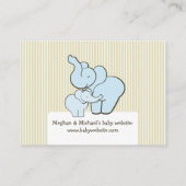 Baby shower Registry Kaart Blue Elephant Hugs (Achterkant)