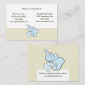 Baby shower Registry Kaart Blue Elephant Hugs (Voorkant / Achterkant)