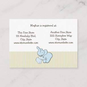 Baby shower Registry Kaart Blue Elephant Hugs