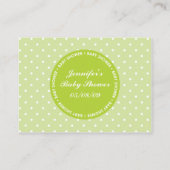 Baby shower Registry Kaart met Datum - Groen (Achterkant)