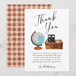 Baby shower reizen Genderneutraal Bedankkaart