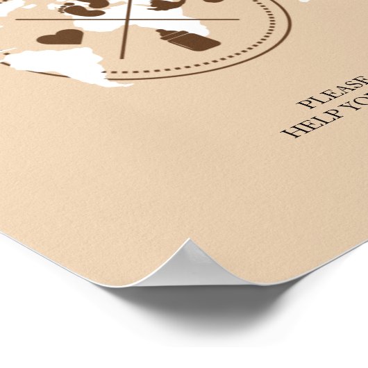 Baby shower reizen in aantekeningen van de vliegta poster (Hoek)