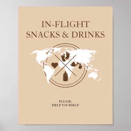 Baby shower reizen in aantekeningen van de vliegta poster (Voorkant)