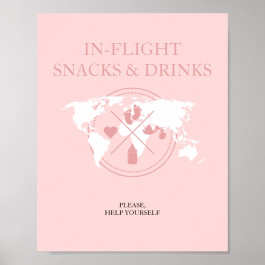 Baby shower reizen in aantekeningen van de vliegta poster (Voorkant)