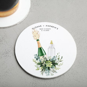 BABY SHOWER REMY-mappelflessen Ronde Kartonnen Onderzetter