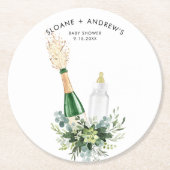 BABY SHOWER REMY-mappelflessen Ronde Kartonnen Onderzetter (Voorkant)