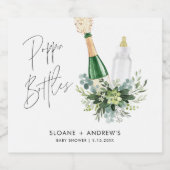 BABY SHOWER REMY-mappelflessen Sparkling Wijnetiket (Enkel label)