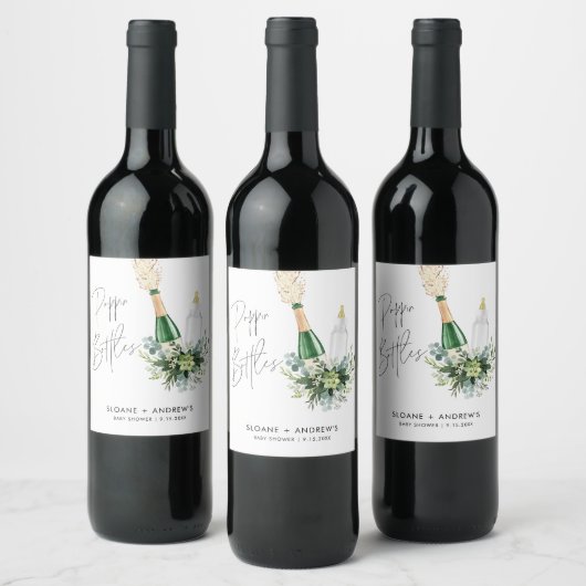 BABY SHOWER REMY-mappelflessen Wijn Etiket (Flessen)