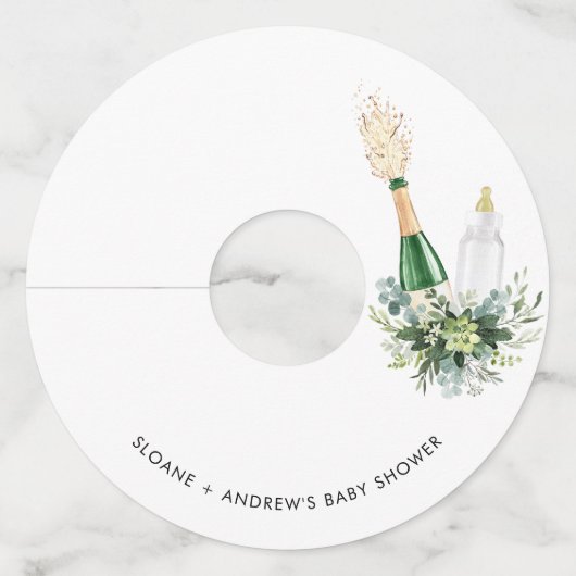 BABY SHOWER REMY-mappelflessen Wijnglaslabel (Voorkant)