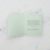 Baby shower Retro Carriage Mint Gold Bedankkaart (Binnen)