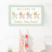 Baby shower Retro Carriage Parade Welkom Spandoek (Insitu)