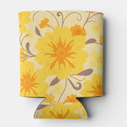 Baby shower-Retro Zonneschijn Bloemen- Blikjeskoeler (Achterkant)