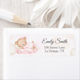 Baby shower Return Address Label Roze Beer