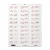 Baby shower Return Address Label Roze Beer (Full Sheet)