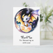 Baby shower: Roaring Dragon Theme Bedankkaart (Staand voorkant)