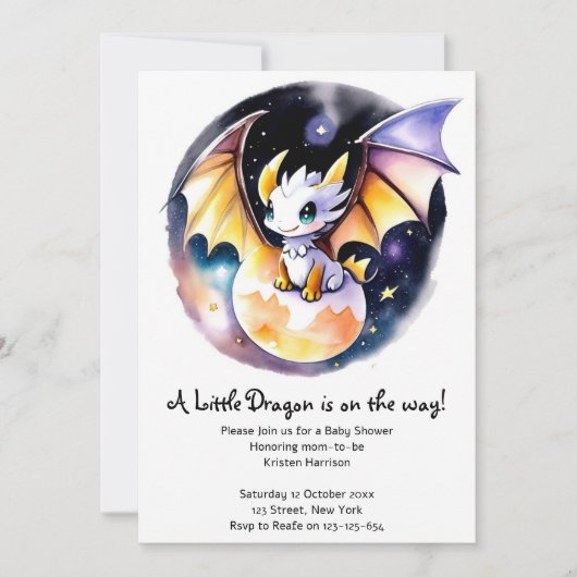 Baby shower: Roaring Dragon Theme Kaart (Voorkant)