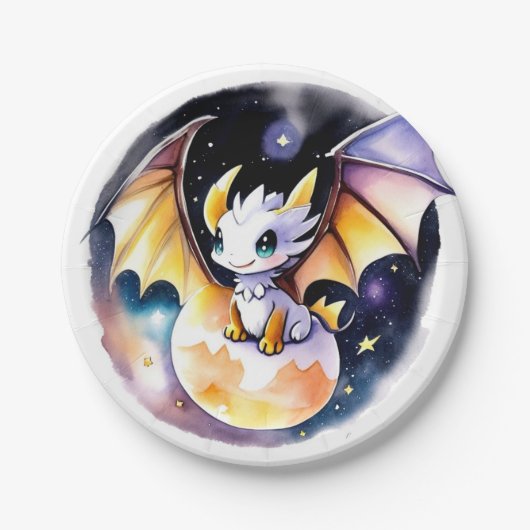 Baby shower: Roaring Dragon Theme Papieren Bordje (Voorkant)