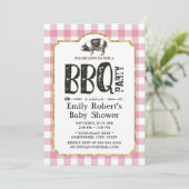 Baby shower roast BBQ roze speldenband Kaart (Staand voorkant)